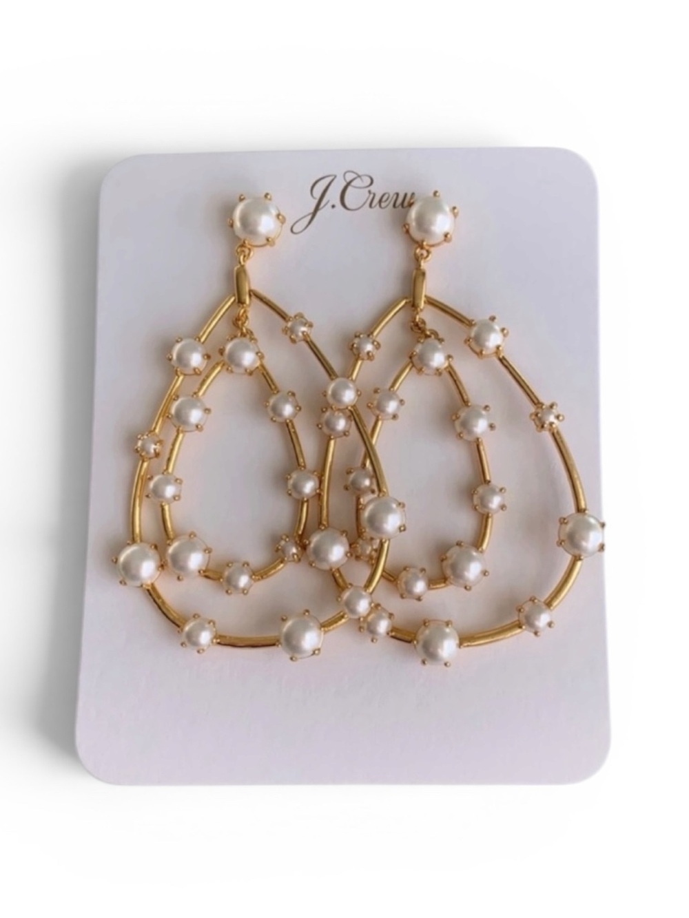 J. Crew Oversized Pearl Teardrop Earrings
